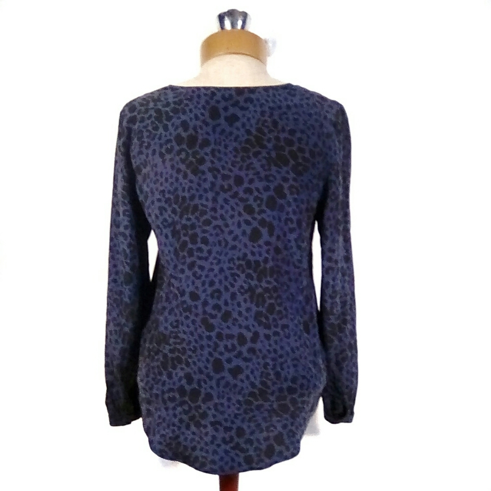 Max Studio Leopard Print Silk Button Down Blouse - image 5